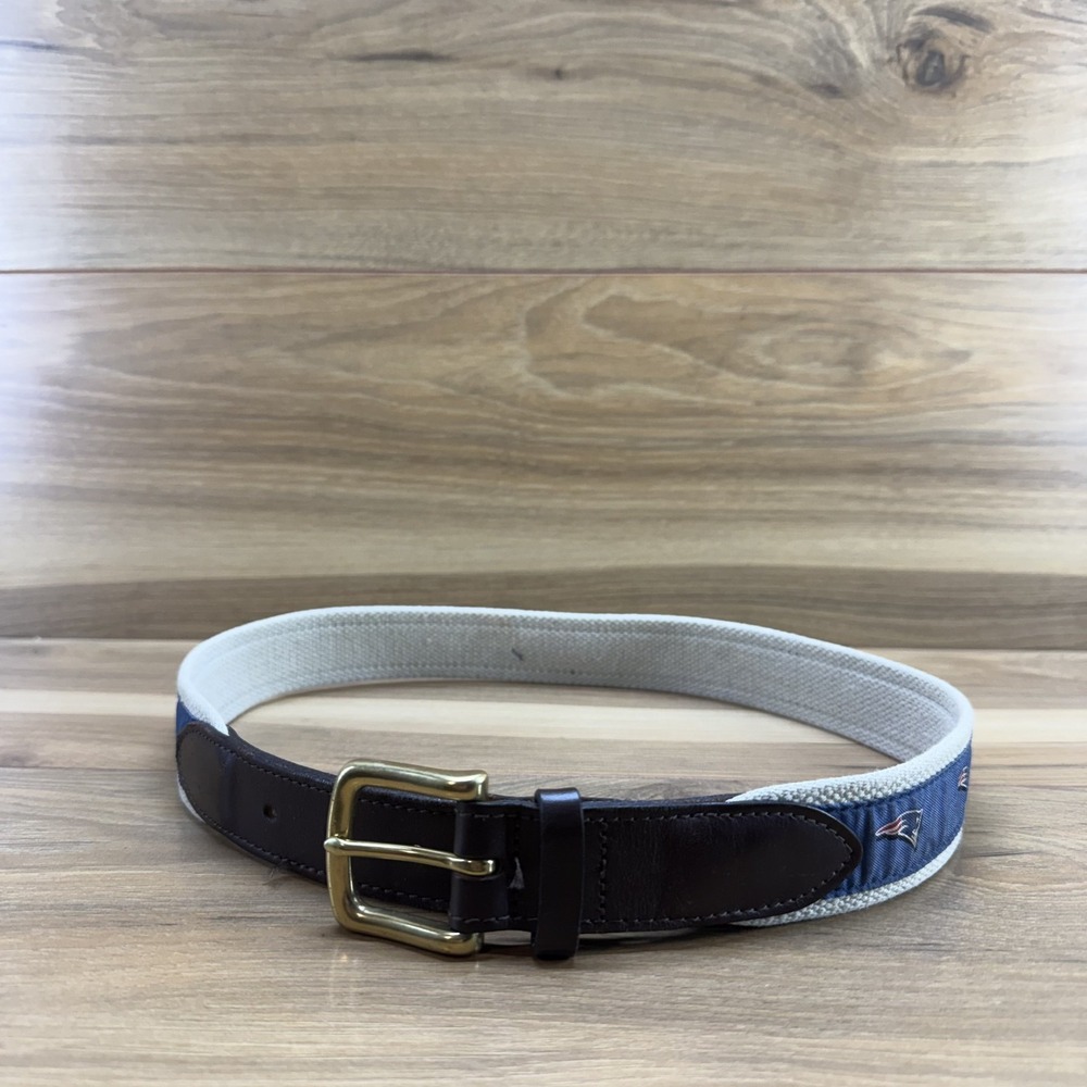Vineyard Vines Mens Belt Size 32 New England Patriots Golf Blue USA Made